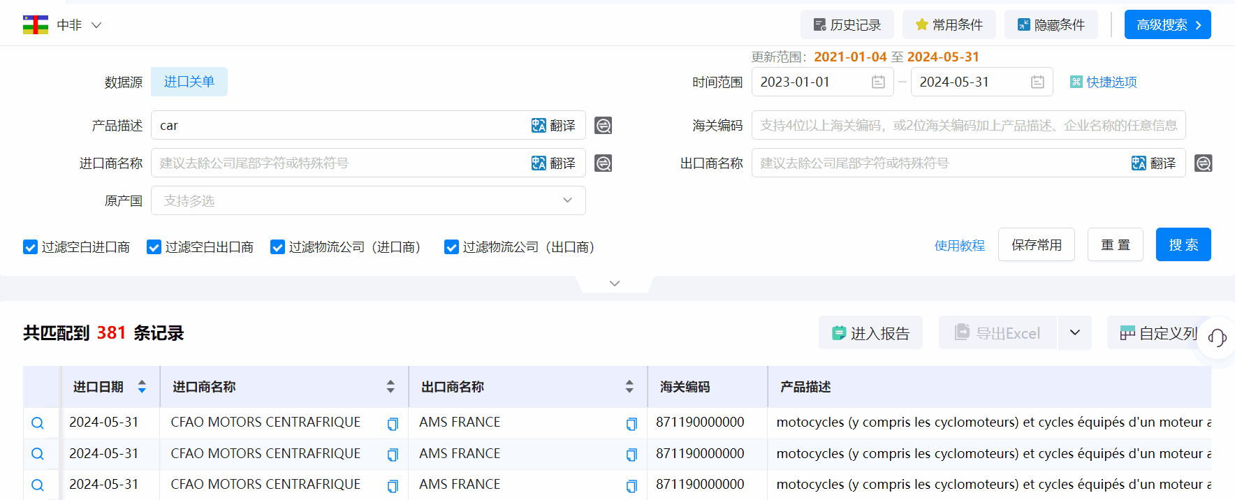 中非海关数据,海关数据,EVO视讯官网海关数据
